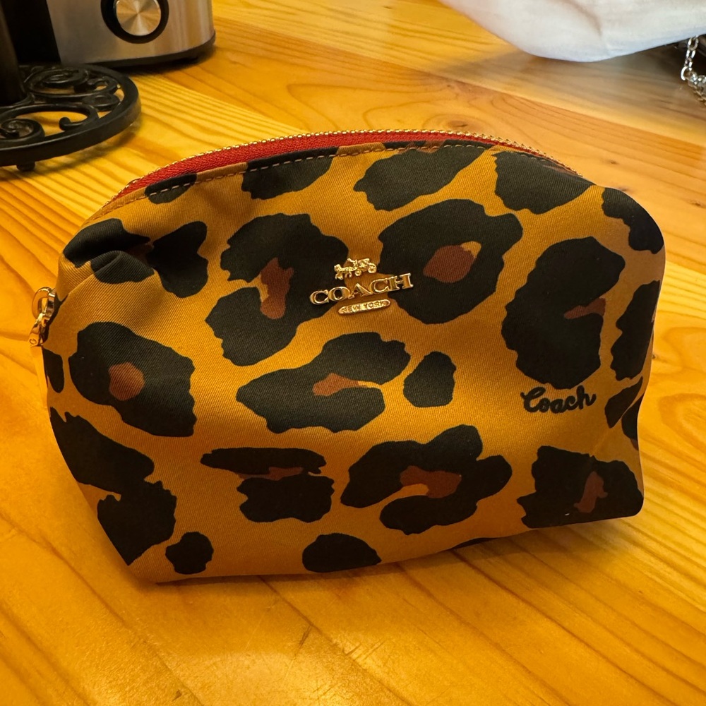 Coach Leopard Print Cosmetic Bag